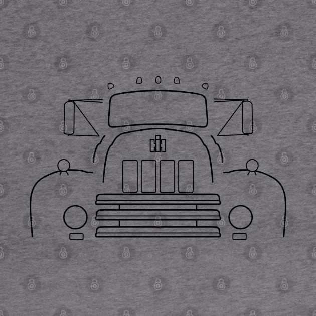 International Harvester IH R-190 classic truck black outline graphic by soitwouldseem